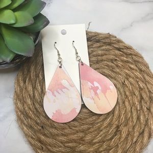Watercolor style wood earrings